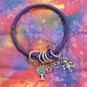 Grateful Dead Purple Hemp Wrapped Bangle Bracelet